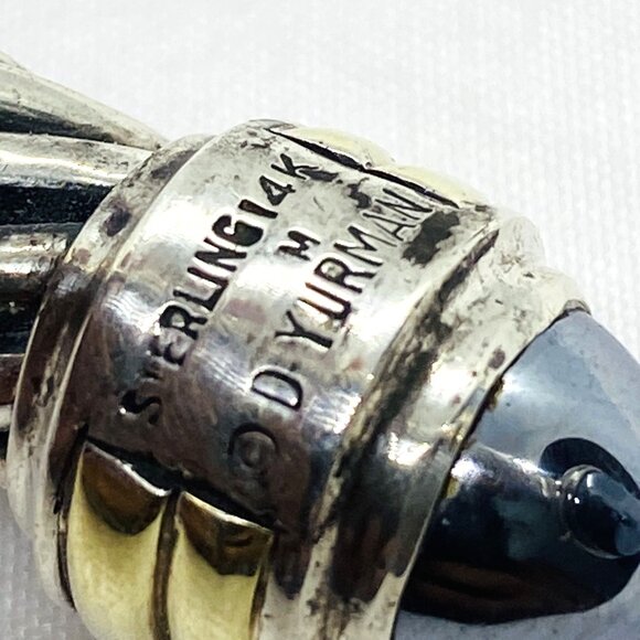 David Yurman Sterling Silver 925 14K 585 Hematite 6.25" - Picture 5 of 9